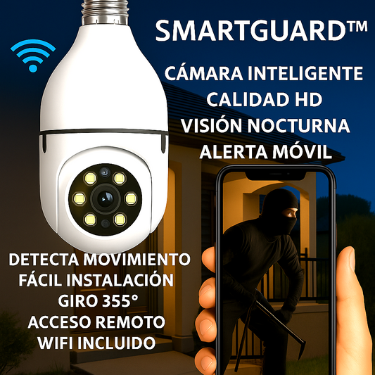 SmartGuard™ – Cámara Inteligente HD con Visión Nocturna y Alerta Móvil