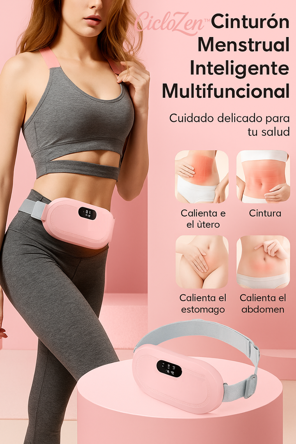 SOLO POR CYBER "Cinturón Térmico Masajeador para Dolor Menstrual + Regalo Exclusivo 🌸